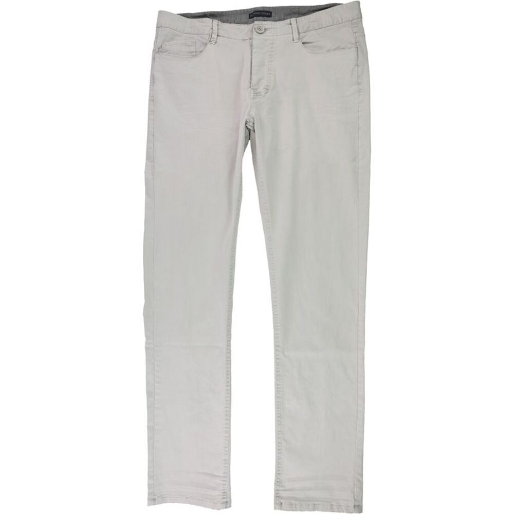 Rogue State Mens Solid Straight Leg Casual Pants, Beige, 34W x 32L, DM